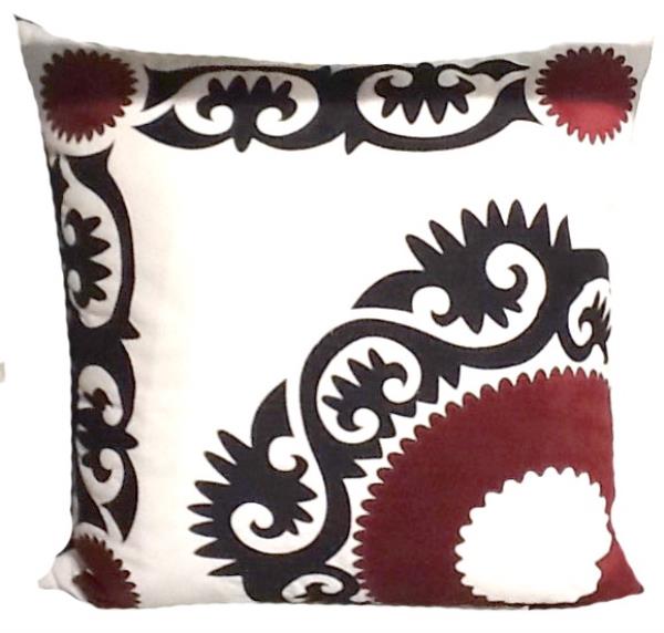 ALM VEL. 52X52 C/ APLIQ VEL.  PRETO/ MARSALA MOD1