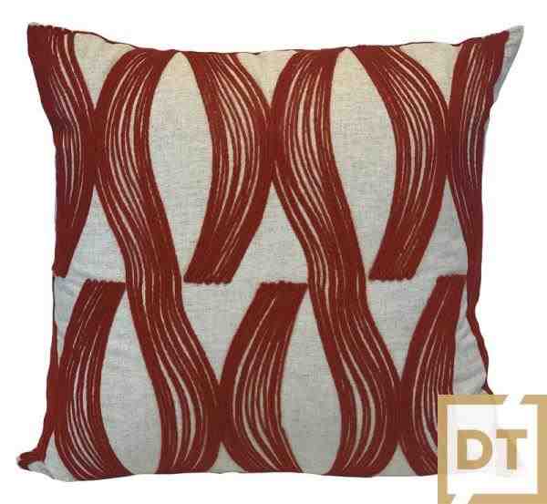 ALM LINHO CRU 52X52 C/BORD DE KILIM OCRE MOD3