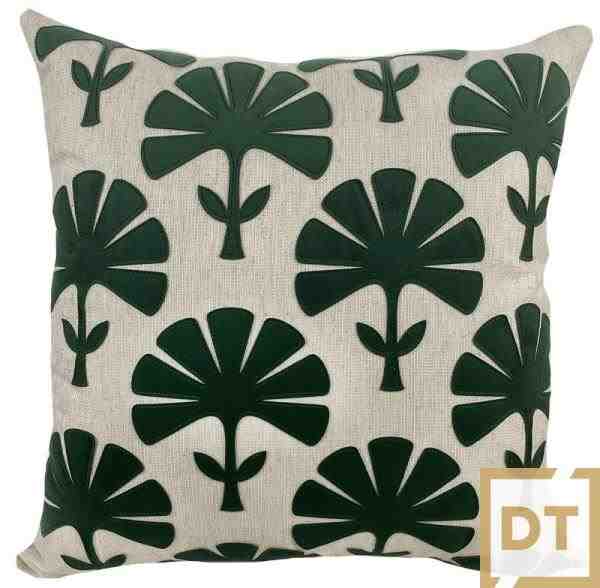 ALM LINHO CRU 52X52 VERDE C/ APLIQ FLOR 3