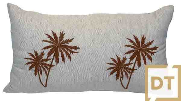 ALM LINHO CRU 35X58 C/APLIQ FIO COQUEIRO OCRE