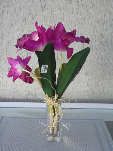 ARRANJO ORQUIDEA CATLEIA CR/LAV EM VIDRO 41CM