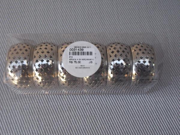 ARGOLA GUARDANAPO LT C/6 KAAVYA PRATEADO