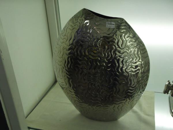 ABU-VASO TRABALHADO ALUMINIO PRATA 45X37CM