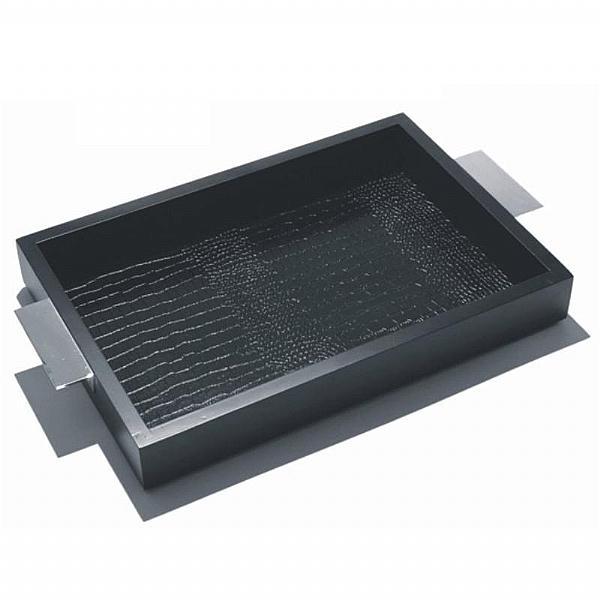 BANDEJA RET GD CROCODILO PRETA (45X58 CM)