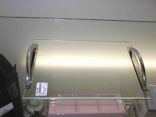 BANDEJA VIDRO 15 X 21,5 CROMADA