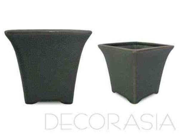 CACHEPOT G DE PORCELANA VERDE CRAQUELE