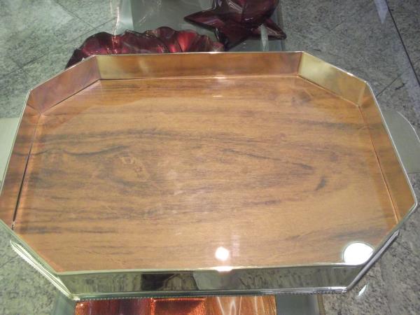 BANDEJA OITAVADA 40X30X6 CM C/ CORDAO PEROLA