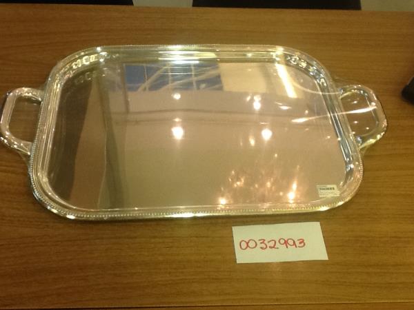 BANDEJA C/ ALCA 43X34 CM C/ CORDAO PEROLA