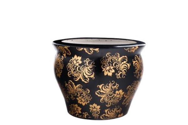 CACHEPOT PORCELANA MIRA PRETO