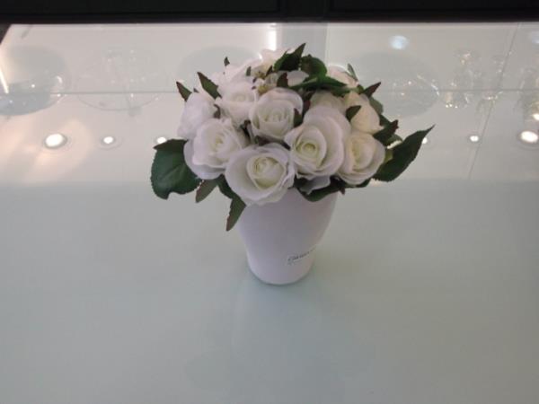 ARRANJO ROSA BOTAO BR X16 NO VASO 17 CM