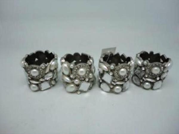 ARGOLA GUARDANAPO PEROLAS SET C/ 4