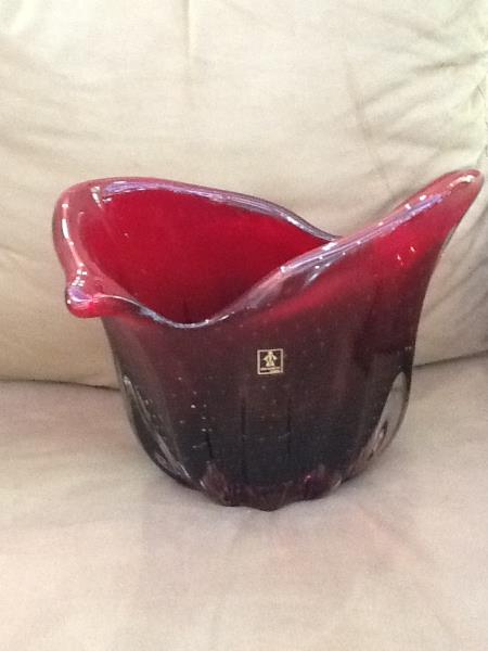 CACHEPOT VERMELHO C/ LILAS