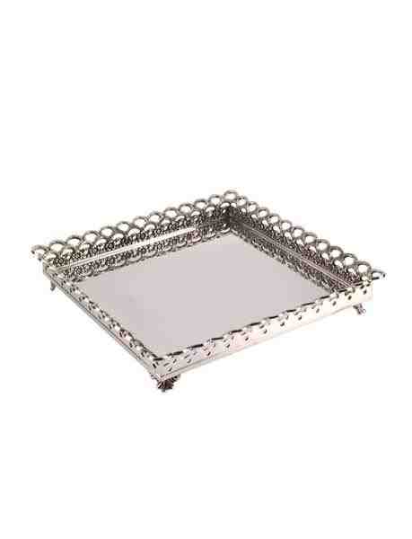 BANDEJA QUADRADA C/ GRADE 40 X 30 CM