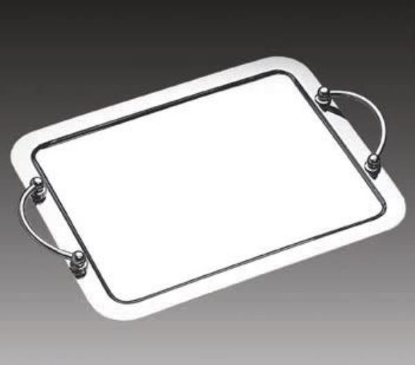 BANDEJA 23X19CM BALLS PRATA