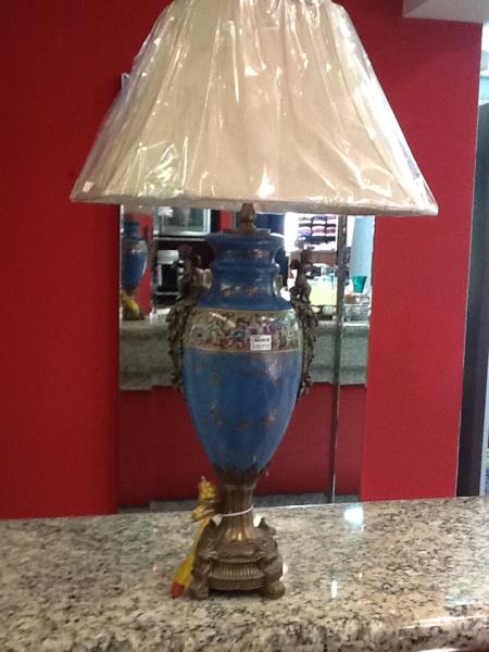 ABAJOUR POMPADOUR TURQUESA