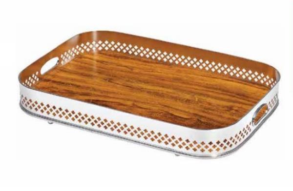 BANDEJA OBL GALERIA 60X40X9CM C/FDO MAD.