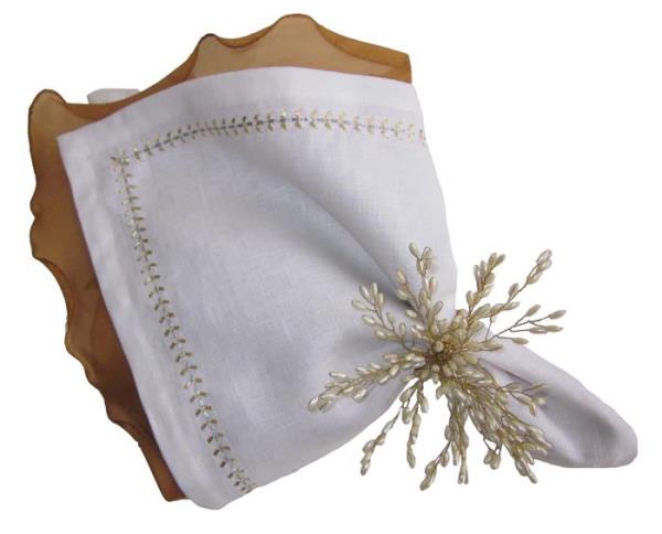 ANEL PARA GUARDANAPO CHUVA DE PEROLAS – COR: PEROLA