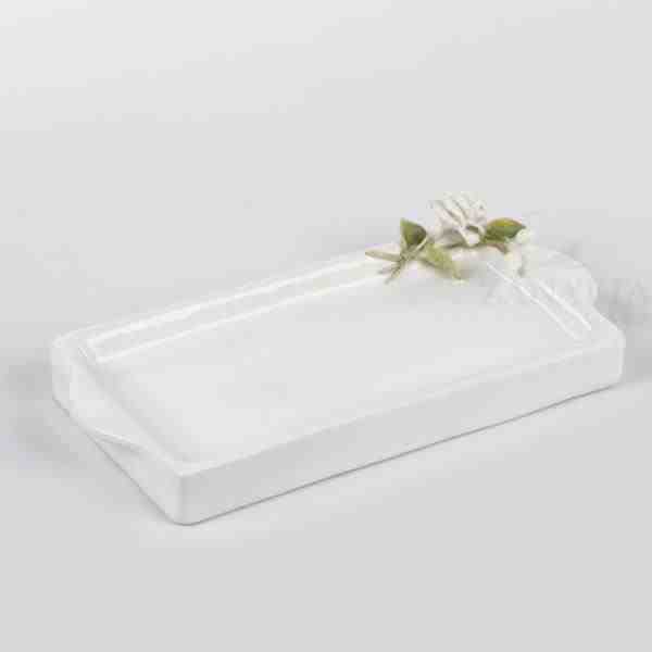 BANDEJA RETANG. G C/ROSAS BRANCAS
