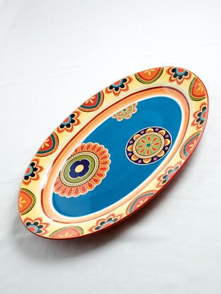 BANDEJA OVAL MOD MEXICO CERAMICA