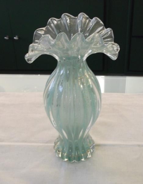 VASO COM OURO 137 – AZUL GLASS COM OURO