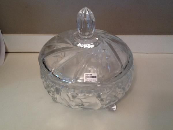 BOMBONIERE DE CRISTAL REX 23CM X 24,5 CM