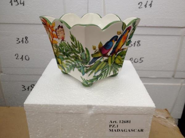 CACHEPOT DESENHO PASSAROS MADAGASCAR