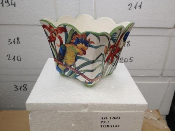 CACHEPOT DESENHO PASSAROS TOBAGO