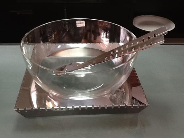 BANDEJA FILO QUAD INOX C SALADEIRA C/ PAR TALHERES