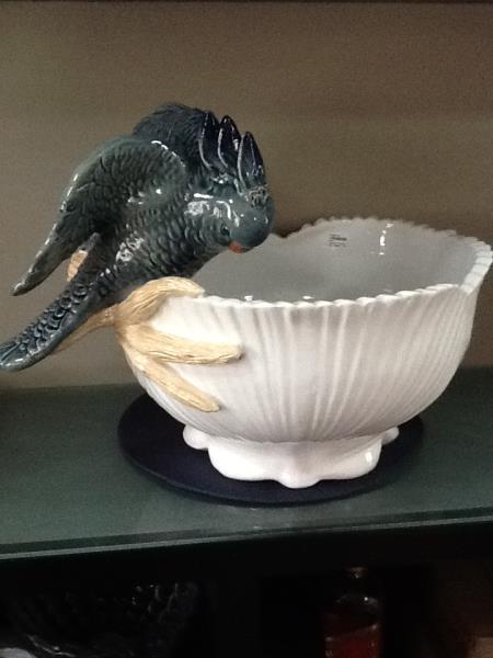 CACHEPOT PALMEIRA G BCO C/ CALOPSITA ASA ABERTA