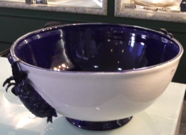 CACHEPOT AZUL PORTUGAL G DE ABACAXI BRANCO