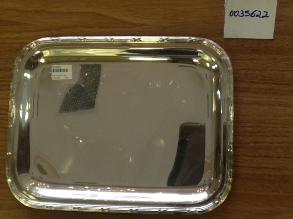 BANDEJA 26X21 CM C/ CORDAO PEROLA