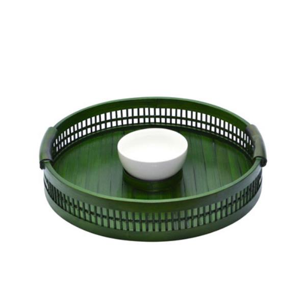 BANDEJA BAMBU C/ BOWL PORC 41 CM GREEN
