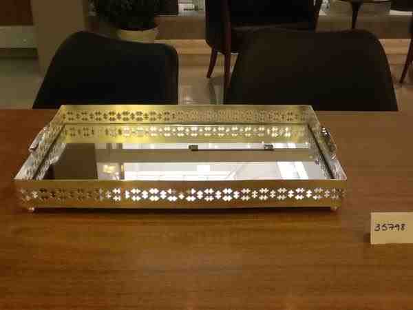 BANDEJA GALERIA CROSS 40X24X4CM C/ FDO ESPELHO