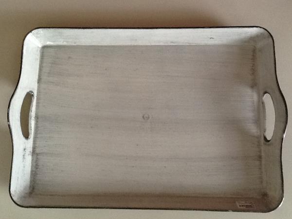 BANDEJA 44X30,5X5CM ENVELHECIDA BR E PRETO