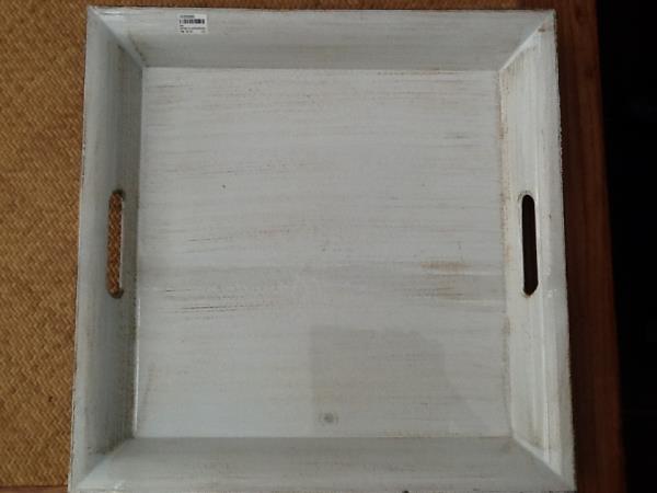 BANDEJA 43X43X5CM ENVELHECIDA BR E MARROM