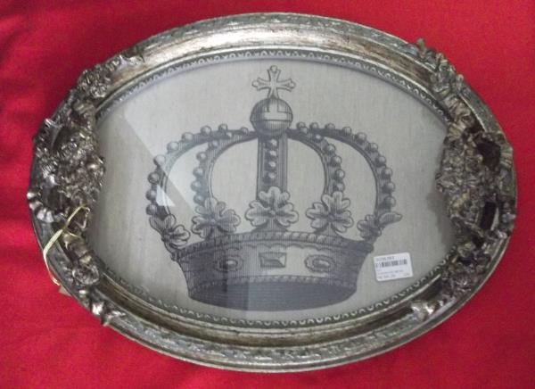 BANDEJA OVAL C/ GRAVURA 27X36