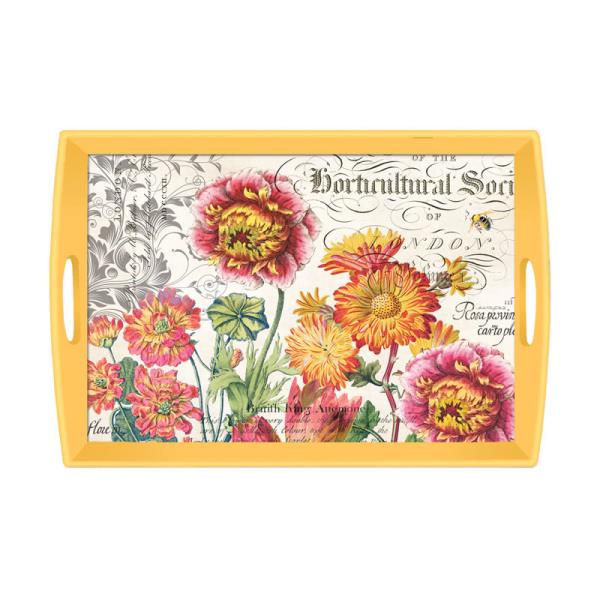 BANDEJA MADEIRA RETANGULAR BLOOMS AND BEES