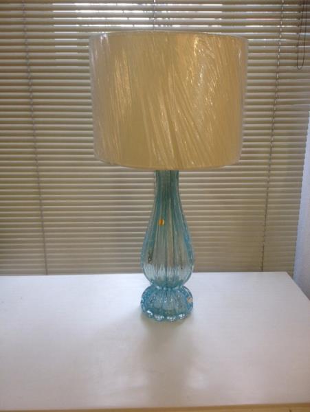 ABATJOUR BASE AZUL GLASS C/ OURO + CUP. LISA