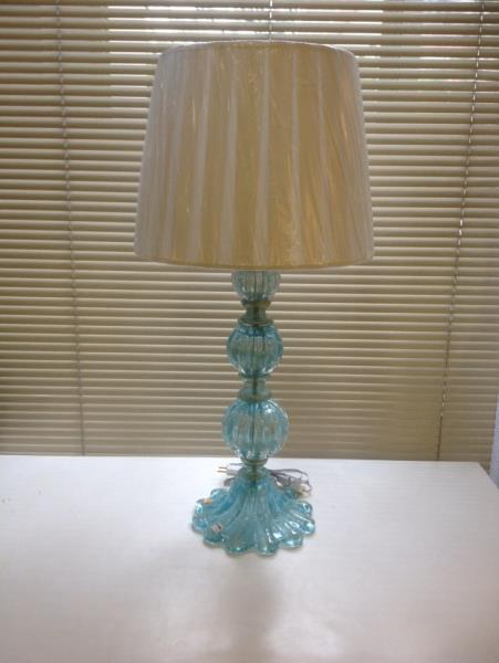 ABATJOUR BOLAS AZUL GLASS C/ OURO + CUP. PREG.