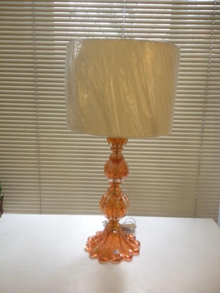 ABATJOUR BOLAS  LARANJA C/ OURO + CUP. LISA