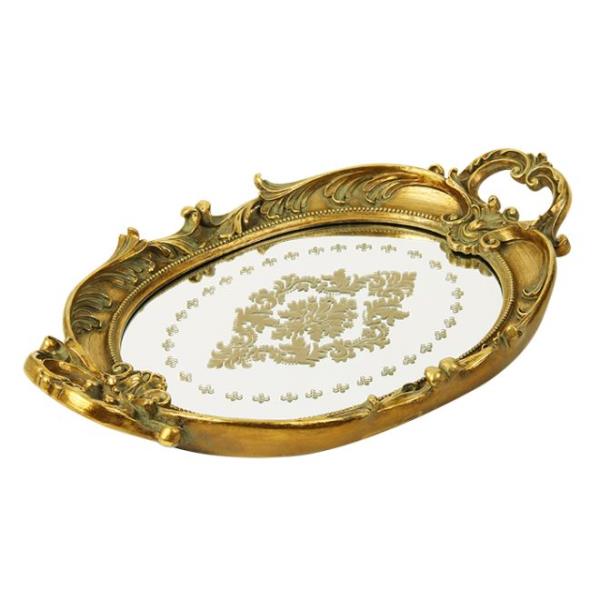 BANDEJA CLASSICA OVAL DOURADA