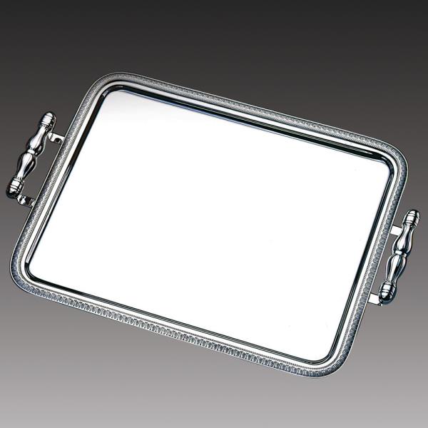 BANDEJA 42X33CM PARIS C/ALCA PRATA