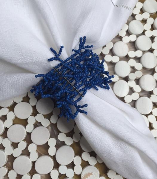 ANEL P/ GUARDANAPO FRINGE COR AZUL ROYAL