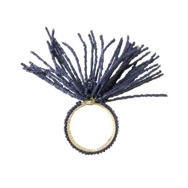 ANEL P/ GUARD. THOUSAND LEGS METAL COR MARINHO/OURO