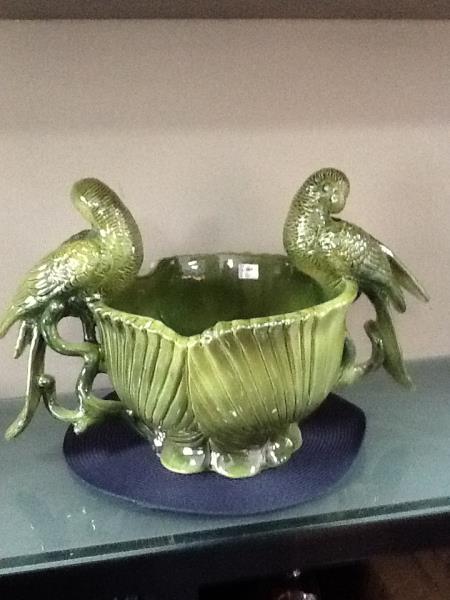 CACHEPOT PALM M C/ PASSARO RABO TORTO