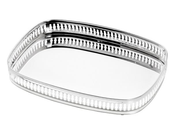 BANDEJA GALLERY RET 32X22CM PRATA