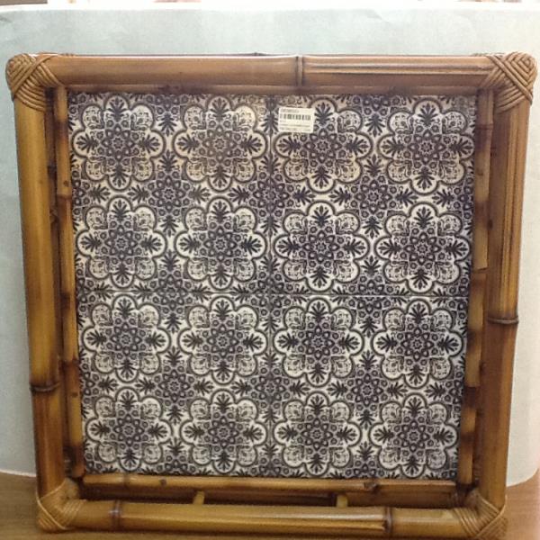 BANDEJA BAMBU NAT 4 AZULEJOS AZUL