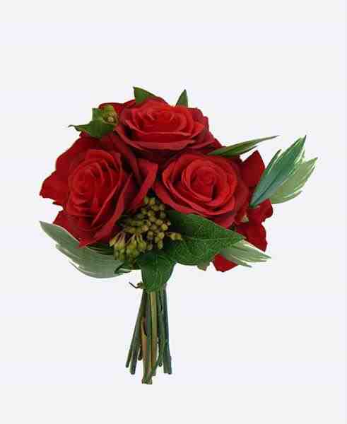 BUQUE DE ROSAS E BERRIES 38CM VERM