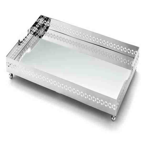 BANDEJA GALERIA CROSS RET 40X24X4CM FDO ESPELHO