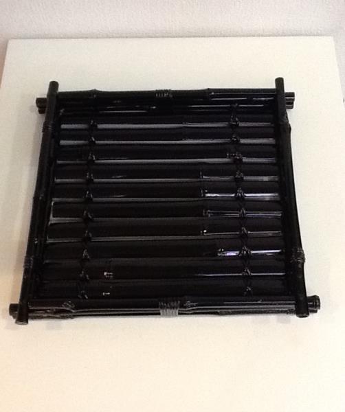 BANDEJA FUNDO BAMBU QUADRADA PRETO